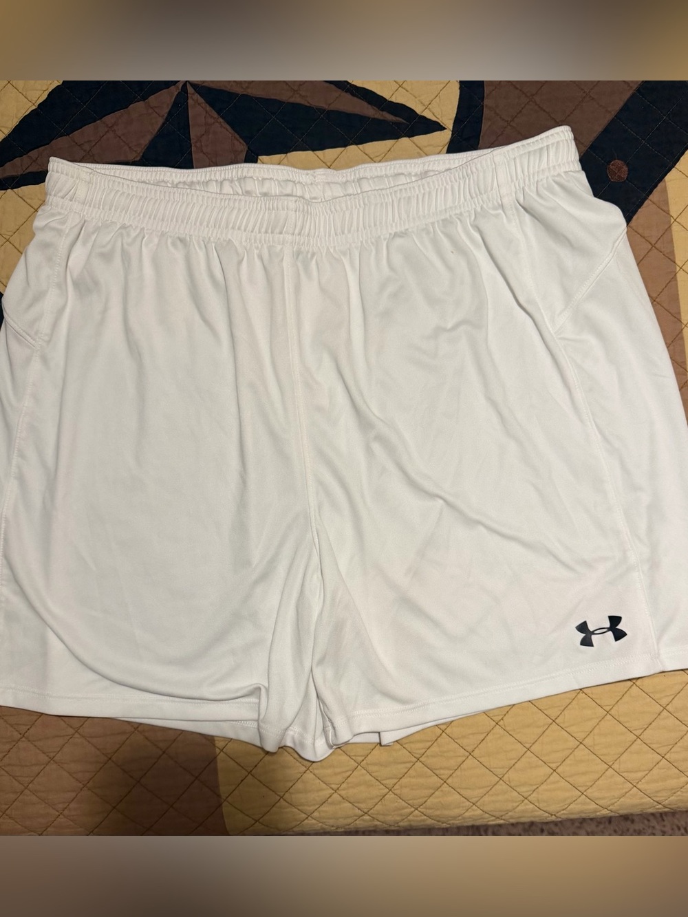 LG White womens Athletic Shorts with Subtle Logo